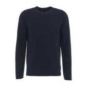 Crew Neck Gebreide Pullover Sweater Hannes Roether , Blue , Heren