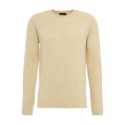 Merino Wolmix Crew Neck Sweater Roberto Collina , Brown , Heren