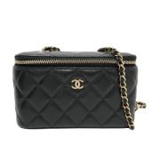 Pre-owned Leather chanel-bags Chanel Vintage , Black , Dames