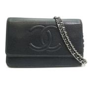 Pre-owned Leather chanel-bags Chanel Vintage , Black , Dames