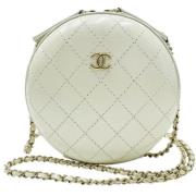 Pre-owned Leather chanel-bags Chanel Vintage , White , Dames