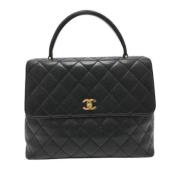 Pre-owned Leather chanel-bags Chanel Vintage , Black , Dames