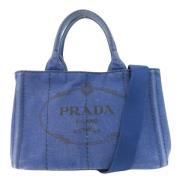 Pre-owned Canvas totes Prada Vintage , Blue , Dames