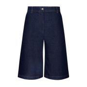 Indigo Workwear Denim Bermuda Shorts Maison Kitsuné , Blue , Dames