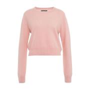 Cashmere Crew Neck Gebreide Trui Crush , Pink , Dames