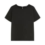 Elegante Satijnen Voorkant Shirt Max Mara Weekend , Black , Dames