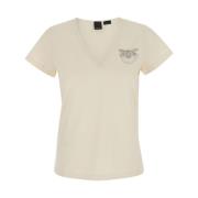 Witte T-shirt Turbato Pinko , White , Dames