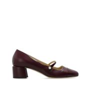 Bordeaux Leren Platte Schoenen Jimmy Choo , Brown , Dames