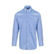 Lichtblauw Katoenen Shirt met Logo Vivienne Westwood , Blue , Heren