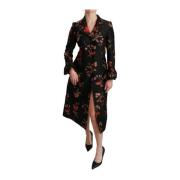 Bloemen geborduurde trenchcoat Dolce & Gabbana , Black , Dames