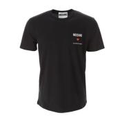 Liefde Vertrouwen Jersey T-shirt Moschino , Black , Heren