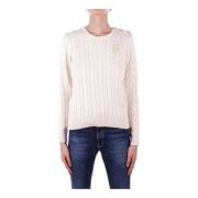 Beige Sweater Logo Front Button Details Ralph Lauren , Beige , Dames