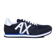 Blauwe Print Sportieve Sneakers Mannen Armani Exchange , Blue , Heren