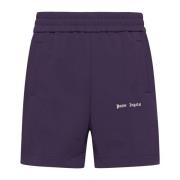 Donkerpaarse Track Shorts met Strepen Palm Angels , Purple , Heren