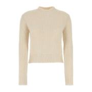 Alpaca Blend Ivory Sweater Jil Sander , Beige , Dames