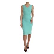 Groene mouwloze Bodycon Midi Jurk Dolce & Gabbana , Green , Dames