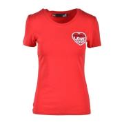 Witte/Blauwe T-Shirt uit de Love Moschino Collectie Love Moschino , Re...