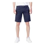 Blauwe Katoenen Shorts met Rits Sluiting Blauer , Blue , Heren