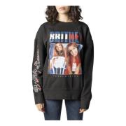 Zwart Bedrukte Sweatshirt met Lange Mouwen Tommy Jeans , Black , Dames