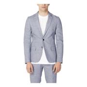 Blauwe Marl Knoopsluiting Blazer Lente/Zomer Antony Morato , Blue , He...