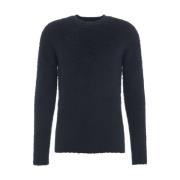 Gezellig Gebreid Crew Neck Sweater Roberto Collina , Blue , Heren