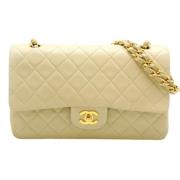 Pre-owned Leather chanel-bags Chanel Vintage , Beige , Dames