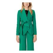 Groene Reverskraag Blazer Herfst/Winter Vrouwen Sandro Ferrone , Green...