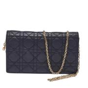 Pre-owned Leather clutches Dior Vintage , Black , Dames