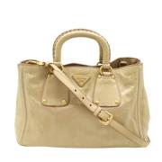 Pre-owned Leather totes Prada Vintage , Beige , Dames