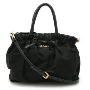 Pre-owned Leather handbags Prada Vintage , Black , Dames