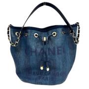 Pre-owned Leather totes Chanel Vintage , Blue , Dames