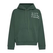 Groene Katoenen Hoodie met Logo Print MM6 Maison Margiela , Green , He...