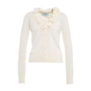 Cardigan met rozenapplicaties Blugirl , White , Dames