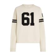 Sweater Print Stijlvolle Sweatshirt Penn&Ink N.Y , Beige , Dames