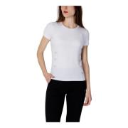 Wit Print T-shirt Lente/Zomer Vrouwen Emporio Armani EA7 , White , Dam...