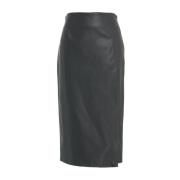 Italiaanse Faux Leren Split Rok Gender , Black , Dames