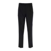 Stijlvolle Zwarte Wollen Broek Z Zegna , Black , Heren