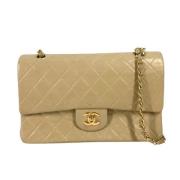 Pre-owned Leather chanel-bags Chanel Vintage , Beige , Dames