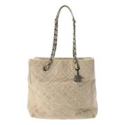 Pre-owned Leather totes Chanel Vintage , Beige , Dames