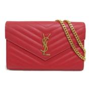 Pre-owned Leather shoulder-bags Yves Saint Laurent Vintage , Red , Dam...