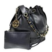 Pre-owned Leather chanel-bags Chanel Vintage , Black , Dames