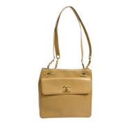 Pre-owned Leather chanel-bags Chanel Vintage , Beige , Dames