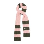 Gestreepte Logo Patch Sjaal Moncler , Pink , Dames