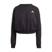 Zwarte 3-Stripes Crop Sweatshirt Adidas , Black , Dames