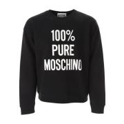 Pure Sweatshirt Lange Mouwen Zwart Moschino , Black , Heren