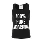 Geribbelde Tanktop in Zwart Moschino , Black , Heren