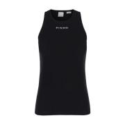 Zwarte Tanktop Distinto Stijl Pinko , Black , Dames