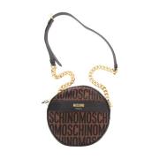 Ronde Logo Schoudertas Moschino , Brown , Dames