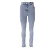 Klassieke Blauwe Stretch Katoen Jeans Moschino , Blue , Dames