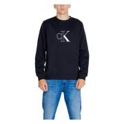 Zwart sweatshirt met lange mouwen en ronde hals met print Calvin Klein...